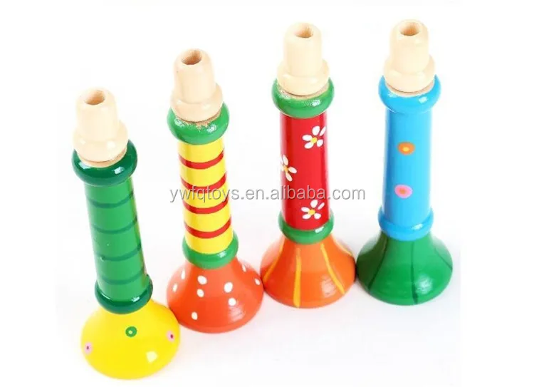 2019 Hot Sale Wholesale Style Kids Colorful Wooden Horn Toys Buy Horn
