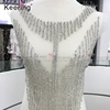 Beautiful fashion Green Handmade Large Crystal Rhinestone Patch for long dress WDP-042