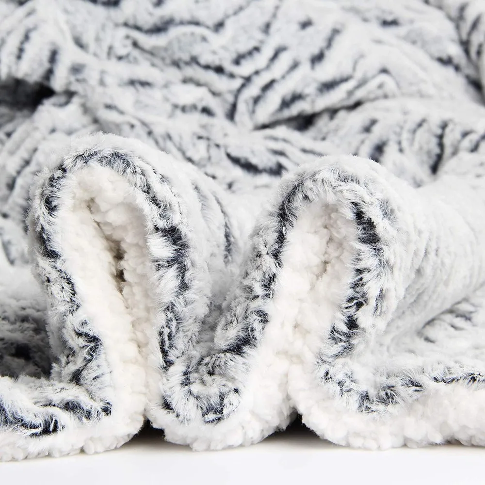 Soft Cozy Fluffy And Warm Sherpa Blanket Throw Blankets For Bed Or