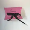 Fancy color paper pink pillow hair boxes weave packaging custom with bow tie