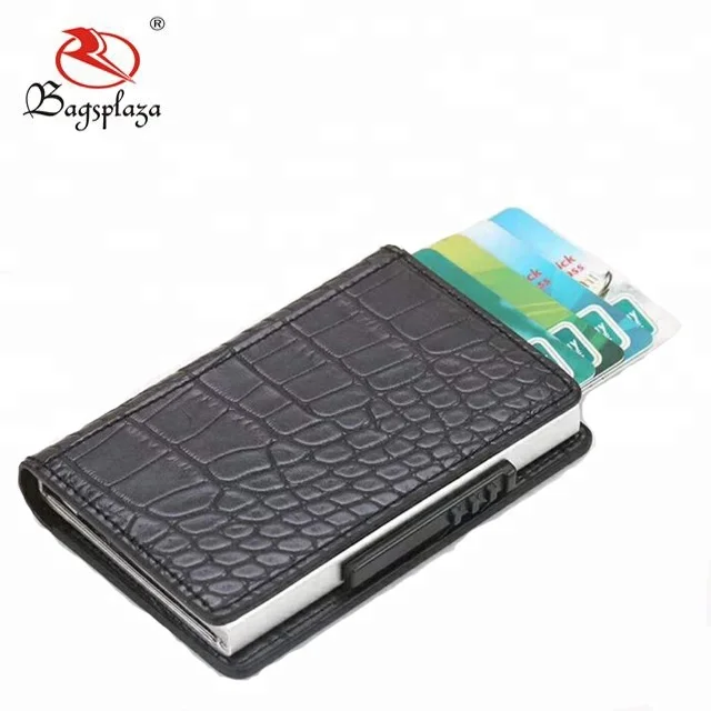 Новая модель дешевые мини-кошелек pop up Кредитная карта плотная искусственная кожа мини автоматическая кошелек из кожи змеи для мужчин