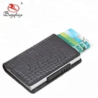 Novo modelo barato mini pop up cart&atilde;o de cr&eacute;dito da carteira simples carteira de pele de cobra couro PU mini autom&aacute;tico para os homens