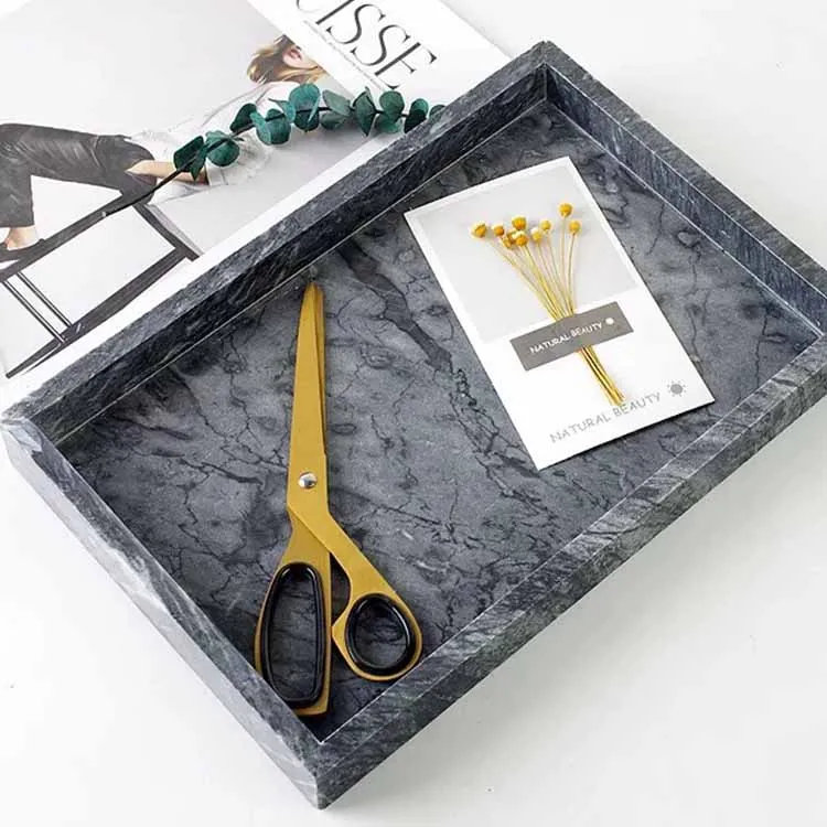 Wholesale Marble Serving Tray Marble Hot Plate Marble Food Tray Dinner