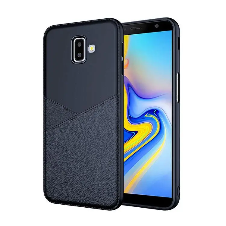 Slim Business Style Leather Pattern Case for Samsung Galaxy A7 2018 Soft TPU Cover