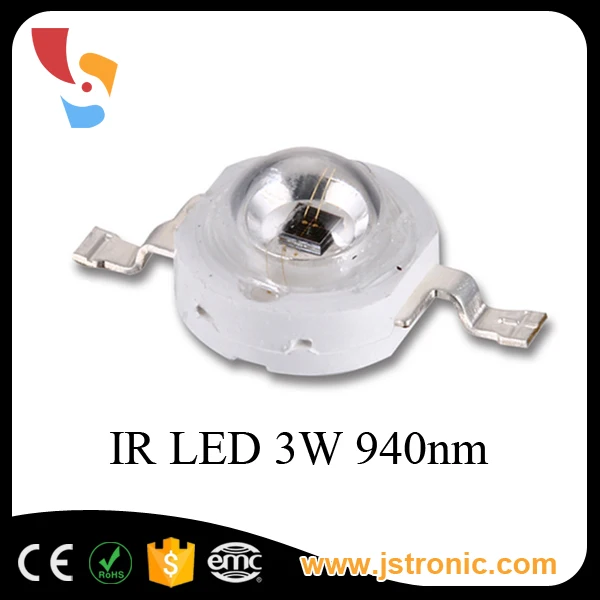 3W 940nm IR POWER  LED on HEATSINK Kühlkörper Emitter Infrarot Infrared 5mm 