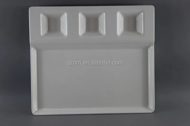 White Melamine Serving Plate for Restaurant