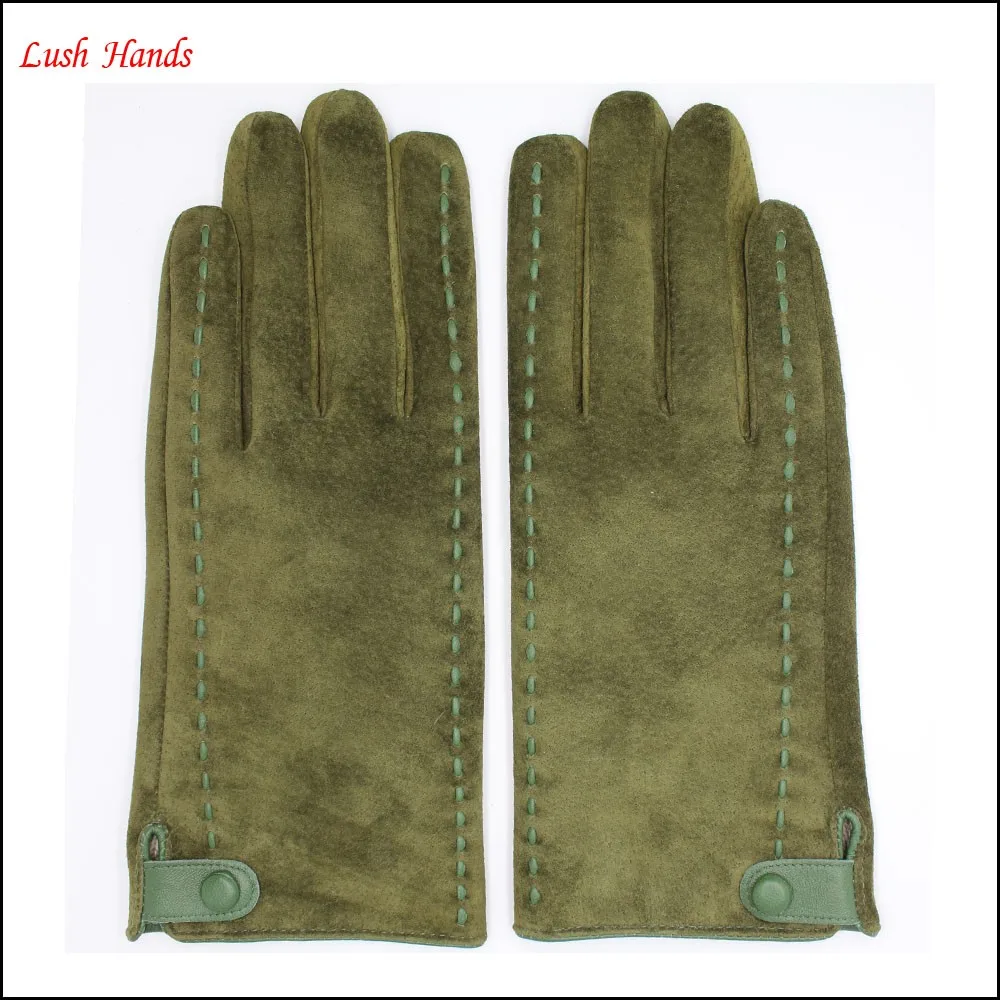 Women's sheepsuede gloves lined 3/7Wool