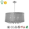 silver Crafted soft cotton voile shade inside delicate clear droplets 3 light ceiling fittings