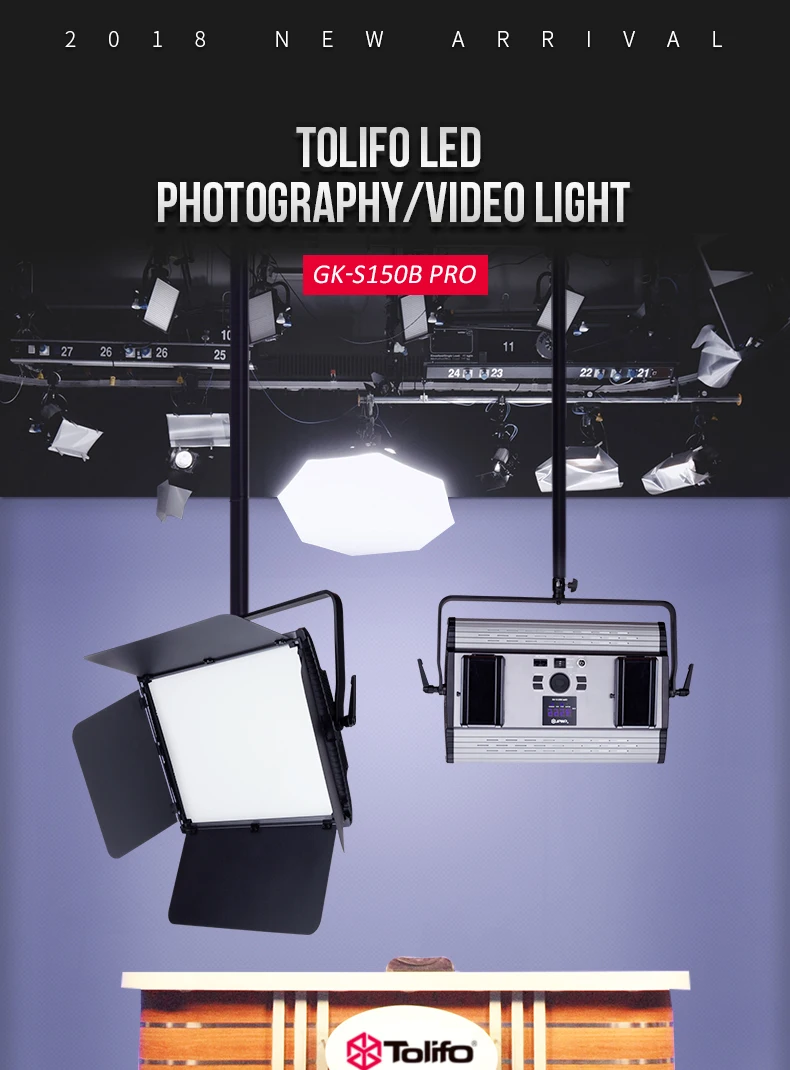 Dongguan Tolifo 150w Bi Color  TV Studio Video Light for Photography