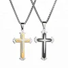 Fashion Religious Jewelry Three Layer Cross Pendant Necklace