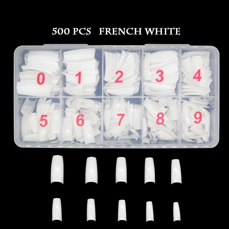 500pcs/pack Nail Tips Artificial Fake False Full Cover Professional