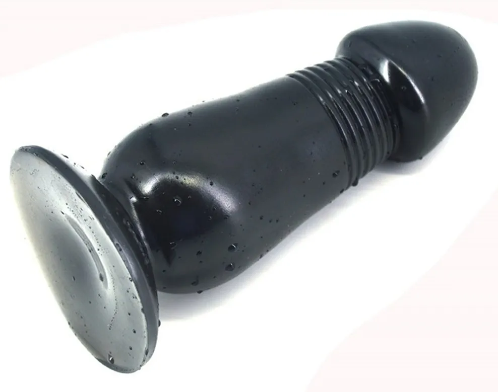 Smooth Ring Shaft Huge Big Black Butt Plug Sex Toys Flexible Anal Plug 
