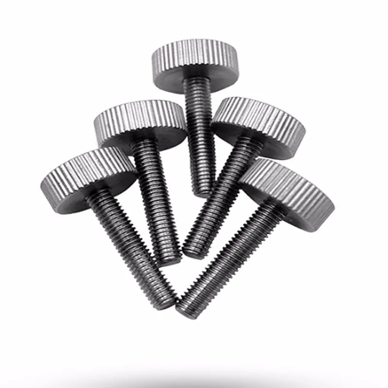 Rack Screws 10-32 10-32 X 1 Thumb Screw Stainless Steel - White Knurled Round Plastic Knob - Fine Thread Thumbscrew - Length: 1.000" - Proudly Built In USA - Package Of (4 10-32 Thumb Screw