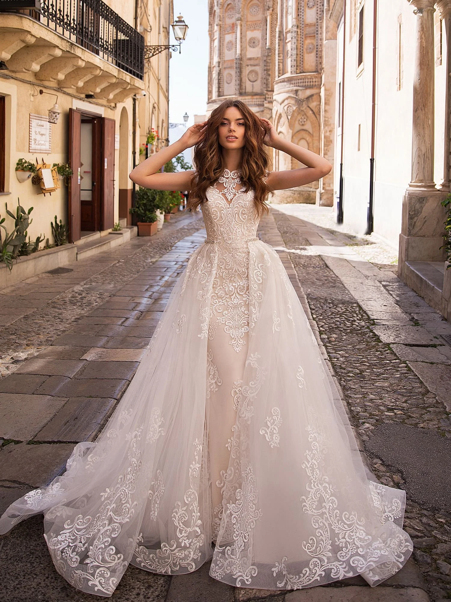 Mermaid Wedding Dress With Overskirt on 