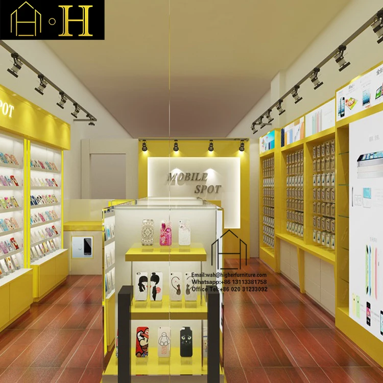 Simple Retail Electronic Shop Decoration Design With Great Mobile Shop