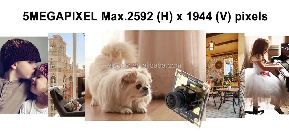 ELP OEM 170Degree Wide Angle USB 2 Webcam CMOS OV5640 5MP Fisheye Camera Module for Android ,Linux,Windows