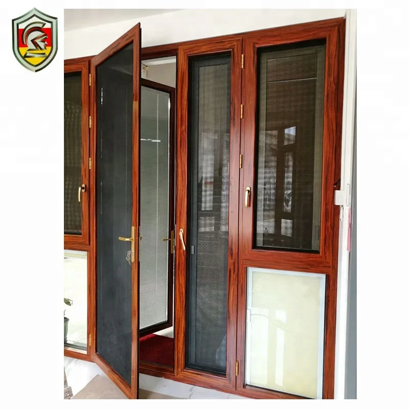 Shop Front Door Design Double Glazed Aluminium Casement Door With