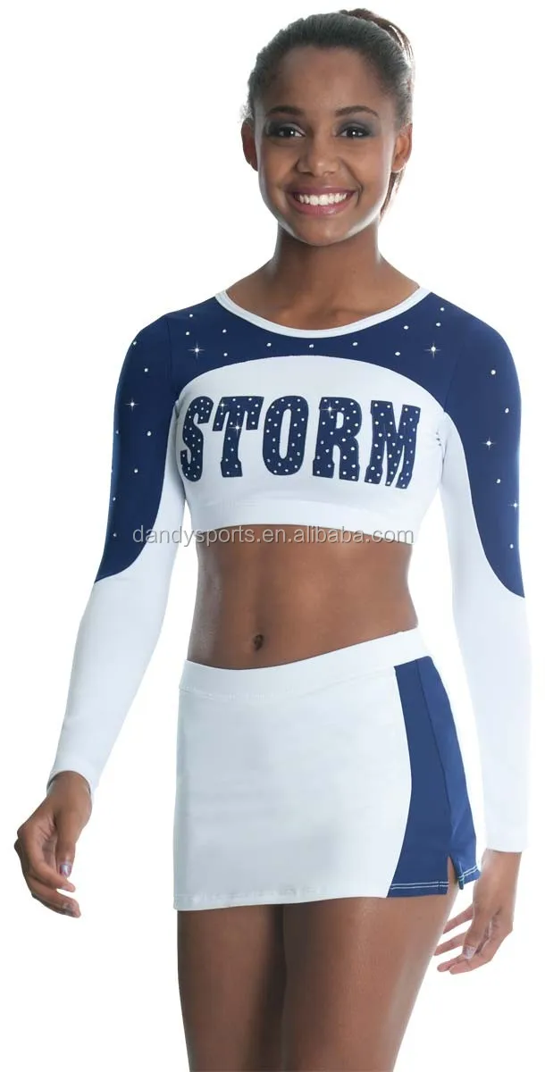 Women Cheerleading Uniforms With 4 Way Metallic Spandex Lycra Fabric
