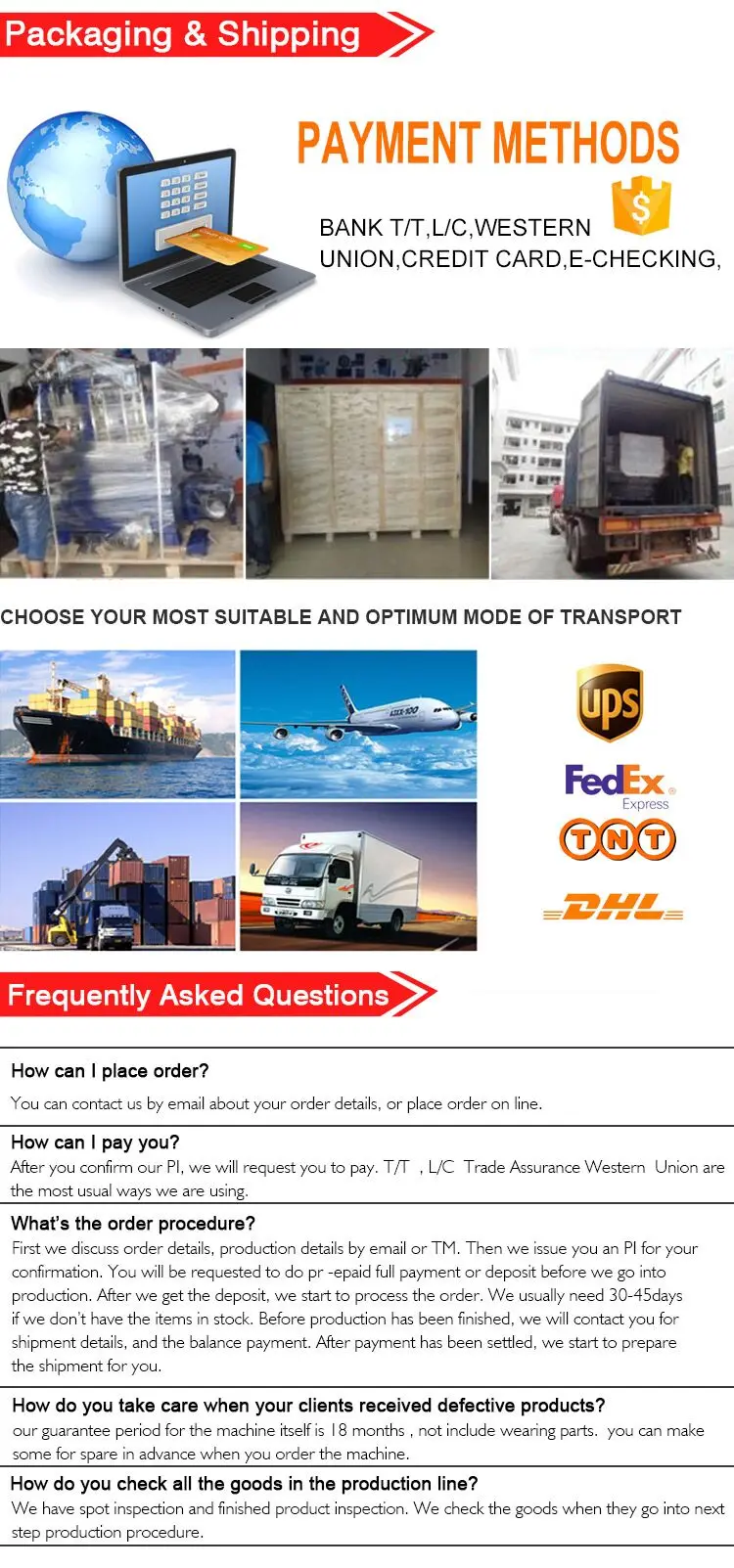 Packing &shipping 