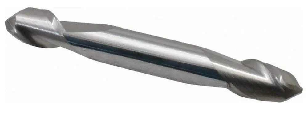5/16" Diam, 1/2" Length of Cut, 2 Flute Solid Carbide Ball End Mill, Uncoated, Double End, 2-1/2" OAL, 5/16" Shank Diam, 40° Helix, Spiral Flute, Centercutting