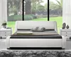 Contemporary backrest soft headboard leather bed frame
