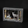 Hot Selling Diorama Frame Horizontal White Deer 5 Layer Decoration Led Light