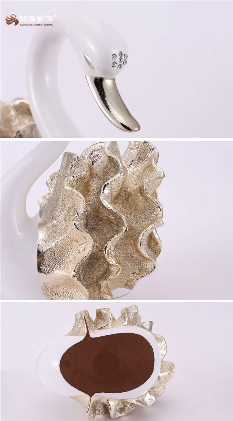 New Products Home Decor Craft Resin Model Polyresin Couple Swan