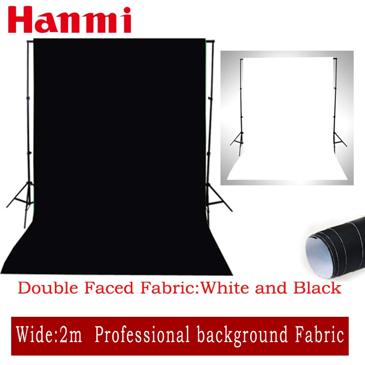 Double Faced Fabric White,Black Width 2M Photo Lighting Studio Cotton Chromakey Screen Muslin Photography Background Backdrops