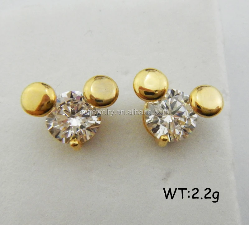 Se0580 Gold Plated Small Earrings Jewelry Single Stone Stud Se0580 Gold Plated Small Earrings Jewelry Single Stone Stud Whole