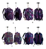 Whole sale new pattern designs school trolley bag high quality single handle trolley with laptop compartment