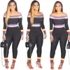 MA6109 Fashion Hot Sale Sexy Club Wear Strapless Off Shoulder Tight Slim Fit One piece Jumpsuit Women