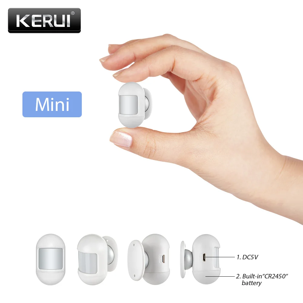 Kerui Wireless Mini Pir Motion Sensor Alarm Detector Builtin Battery