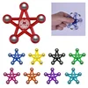 Creative design branded logo fancy smart cool built in middle bearing steel ball tip 5 star hand toys fidget fingertip spinner