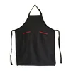 Durable custom black chef cooking aprons for women with pockets