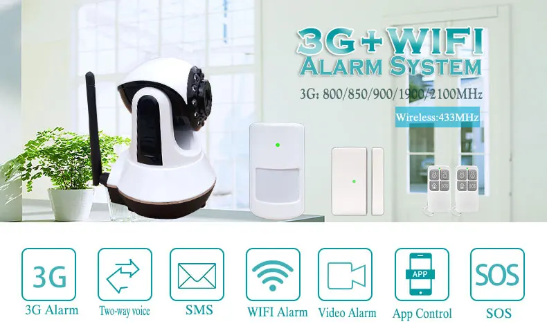 Infrared night vision Wireless home alarm system security camera GSM/GPRS SMS CALl Alarm system