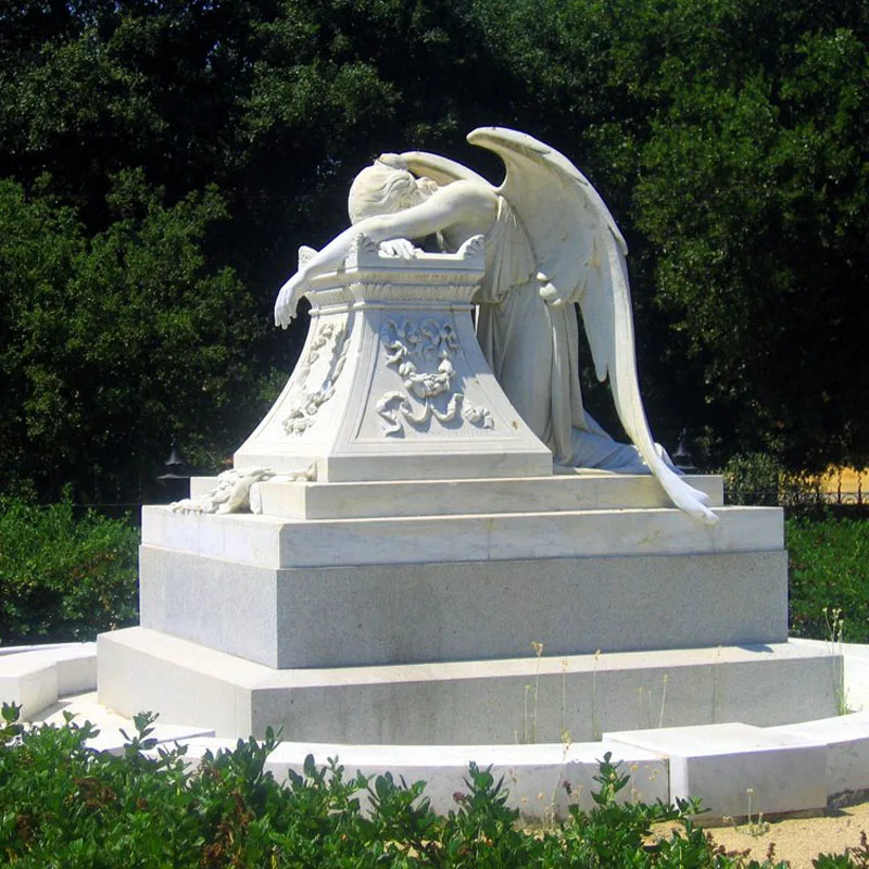 Hand Carved Sad Lying Weeping Angel Marble Cemetery Statue Buy