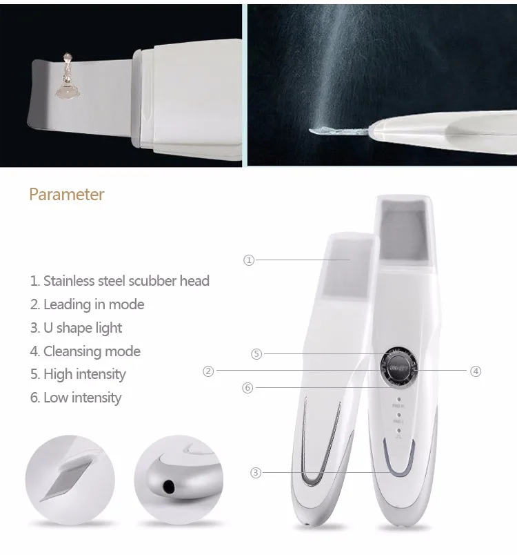 ultrathin portable ultrasonic skin scrubber Peeling Machine