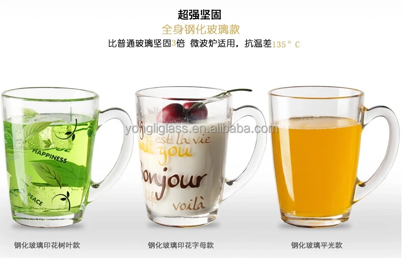 Heat-resistant glass tea cup, Coffee GlassCup with handle for home, juice&water glass cup wholesale