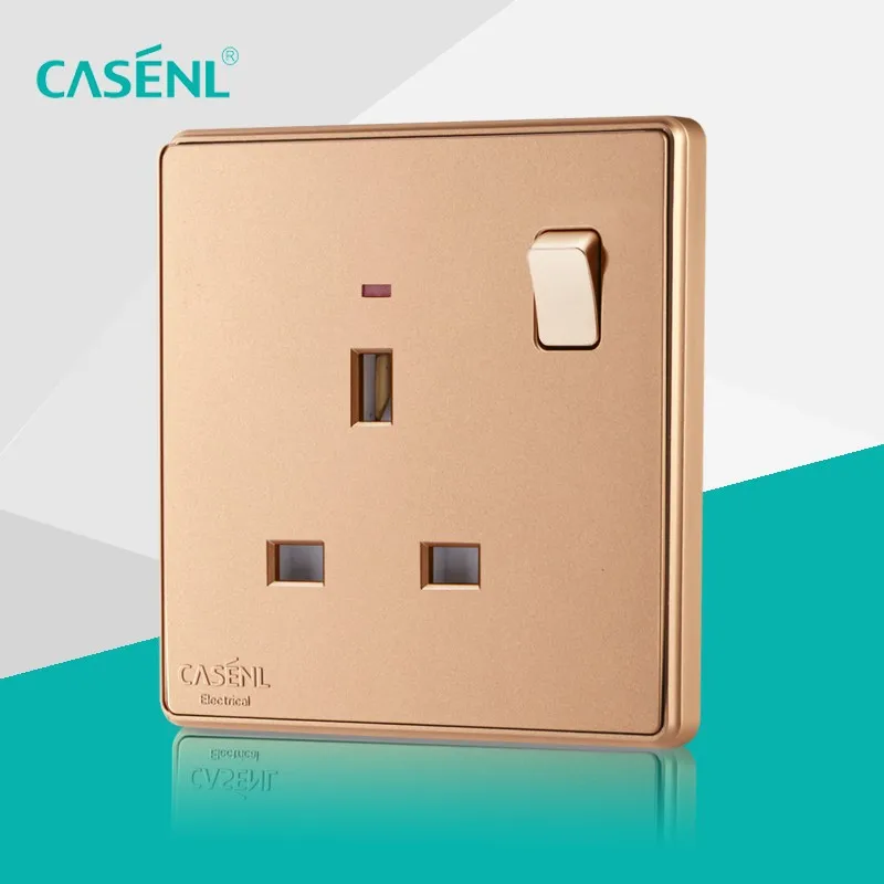 CASENL A9 series golden color 13a multi-function switched socket