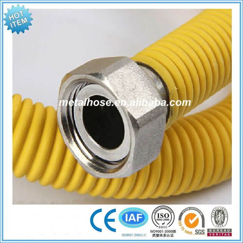 Yellow Gas Fittings Pvc/pe Coated Metal Corrugated Pipe/flexible