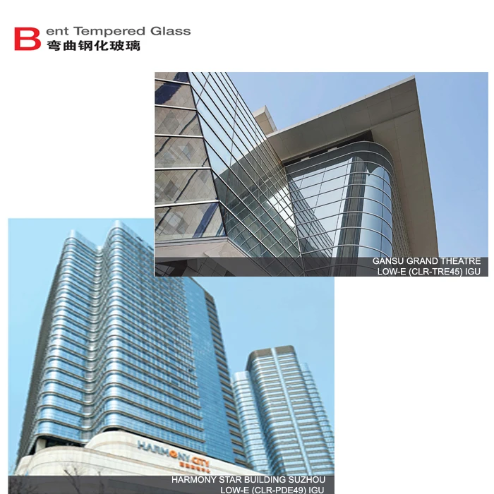 Wholesale Price Hot Bending Tempered Glass For Building Stair