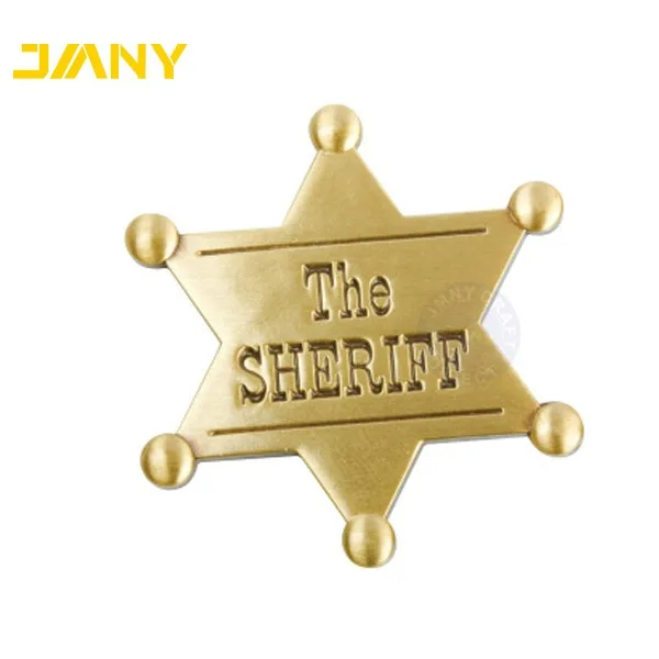 Custom Wholesale Engraved Personalized Blank Gold Plated Metal Sheriff