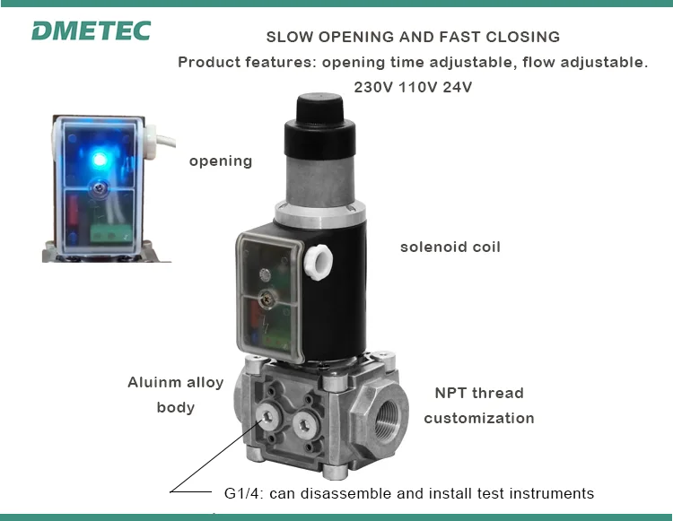3/4" Natural Gas Solenoid Valve Slow Opening Valves For Furnace Buy