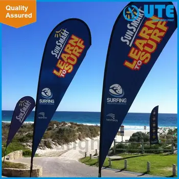 Knitted Polyester Custom Printing Fabric Hand Flag Outdoor Banners