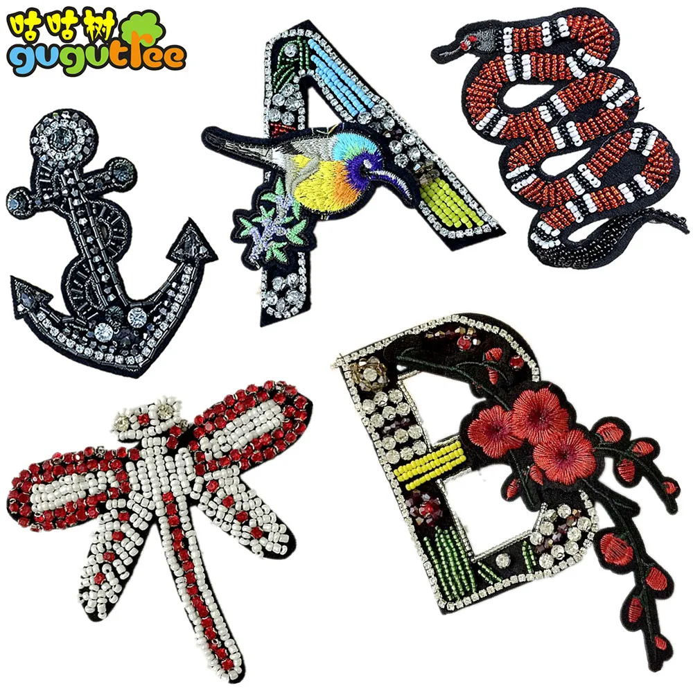 White Letter Patch Patches Iron on / Sew on Retro Alphabet Embroidery  Clothes 