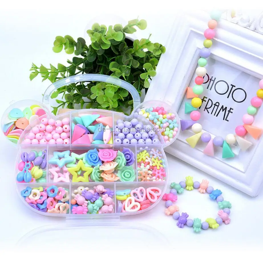 Wholesale Kids Plastic Toys Bulk Mixed Stowage Beads Girls Toy Jewelry