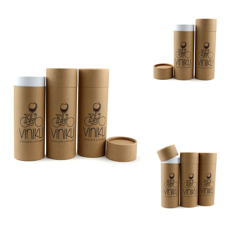 Biodegradable Kraft Paper Tube Packaging Recycled Brown Kraft Paper Box