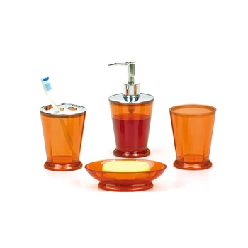 Plastic Bath Set 4 Pcs Orange Bathroom Accessories Buy 4 Pcs Bathroom Accessories Plastic Bathroom Accessories Orange Bathroom Accessories Product On Alibaba Com