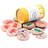 Wooden Memory Matching Game Match Stacks Educational Toy Early Development Learning Puzzle (Wildlife Animals)