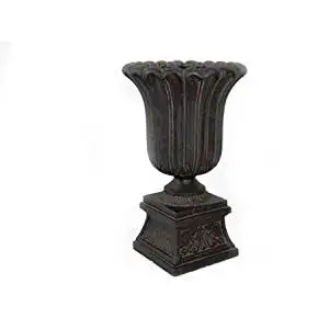 Large Black Urn Planters Find Deals Water Mpg Planters Fluted Cast Stone Black Entrance Urn On Pedestal Aged Charcoal